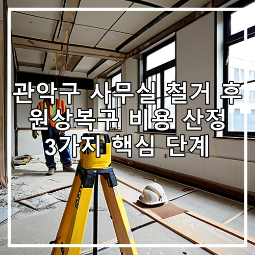 관악구 사무실 철거 후 원상복구 비용 산정 3가지 핵심 단계