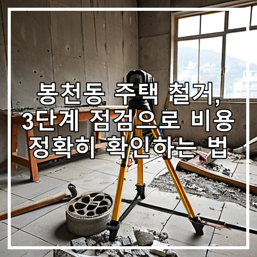 봉천동 주택 철거, 3단계 점검으로 비용 정확히 확인하는 법