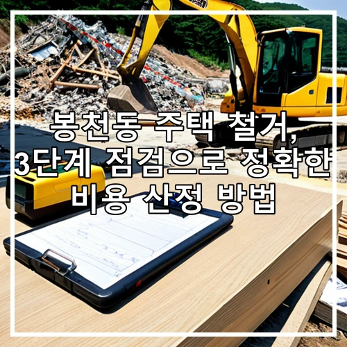 봉천동 주택 철거, 3단계 점검으로 정확한 비용 산정 방법