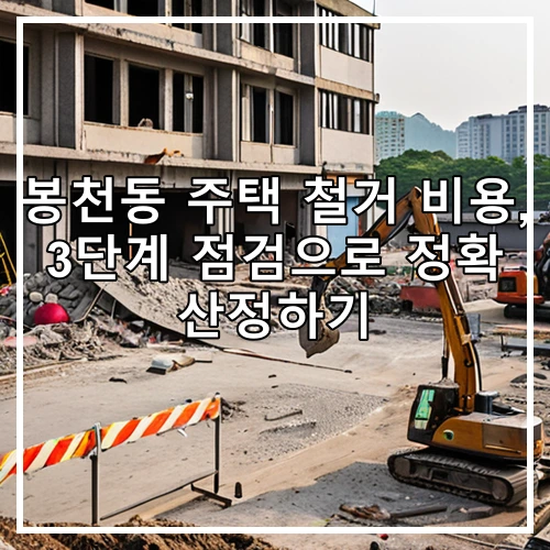봉천동 주택 철거 비용, 3단계 점검으로 정확 산정하기