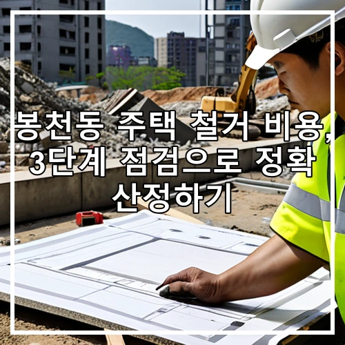 봉천동 주택 철거 비용, 3단계 점검으로 정확 산정하기