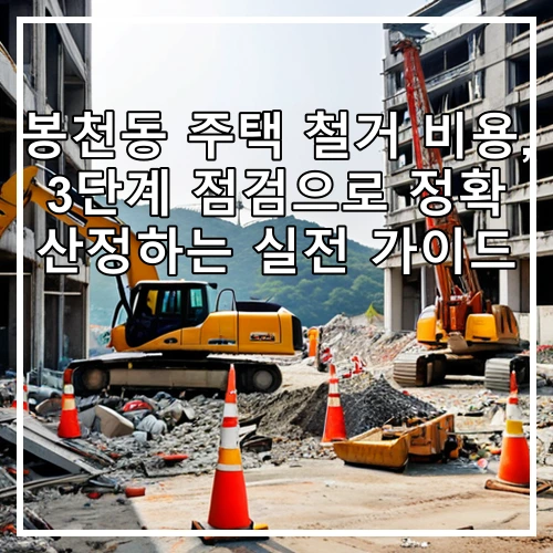 봉천동 주택 철거 비용, 3단계 점검으로 정확 산정하는 실전 가이드