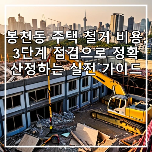 봉천동 주택 철거 비용, 3단계 점검으로 정확 산정하는 실전 가이드