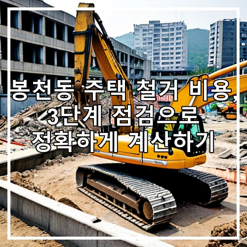 봉천동 주택 철거 비용, 3단계 점검으로 정확하게 계산하기