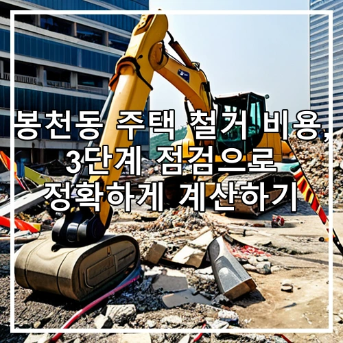 봉천동 주택 철거 비용, 3단계 점검으로 정확하게 계산하기