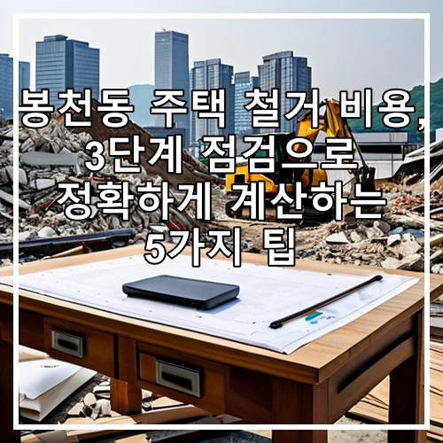 봉천동 주택 철거 비용, 3단계 점검으로 정확하게 계산하는 5가지 팁