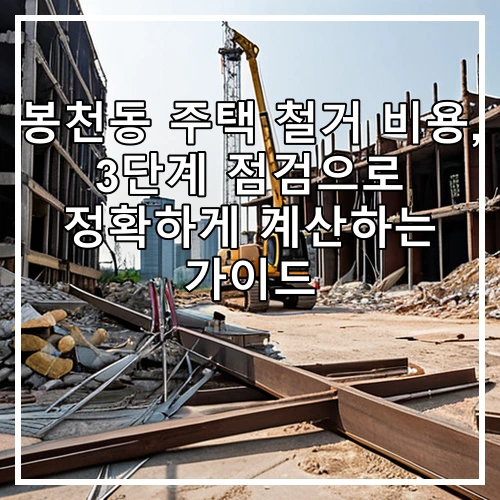 봉천동 주택 철거 비용, 3단계 점검으로 정확하게 계산하는 가이드