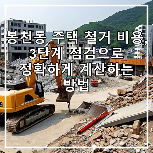 봉천동 주택 철거 비용, 3단계 점검으로 정확하게 계산하는 방법