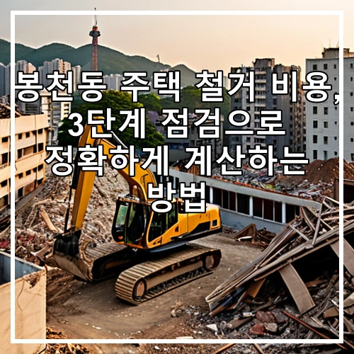 봉천동 주택 철거 비용, 3단계 점검으로 정확하게 계산하는 방법