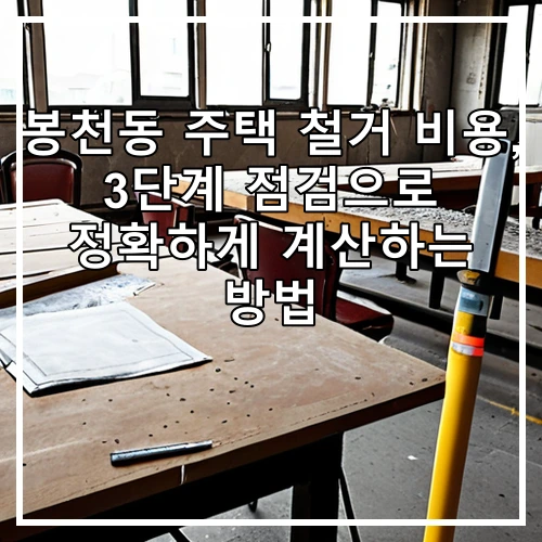 봉천동 주택 철거 비용, 3단계 점검으로 정확하게 계산하는 방법