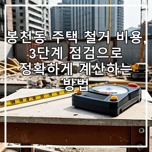 봉천동 주택 철거 비용, 3단계 점검으로 정확하게 계산하는 방법