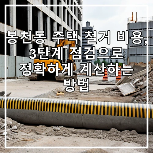 봉천동 주택 철거 비용, 3단계 점검으로 정확하게 계산하는 방법