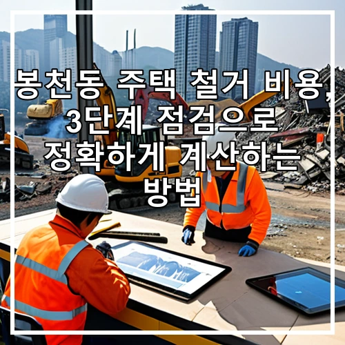 봉천동 주택 철거 비용, 3단계 점검으로 정확하게 계산하는 방법
