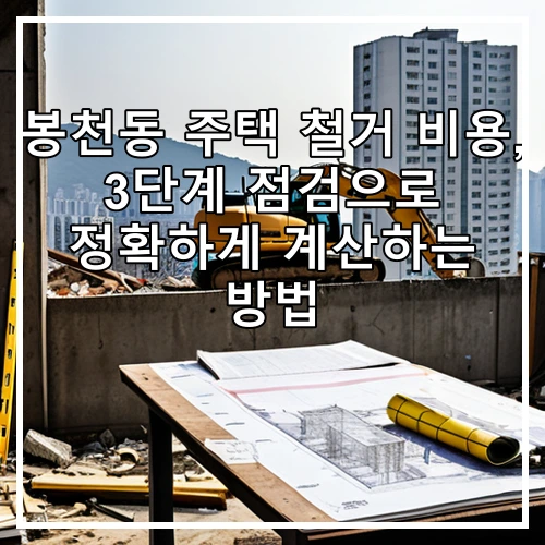 봉천동 주택 철거 비용, 3단계 점검으로 정확하게 계산하는 방법
