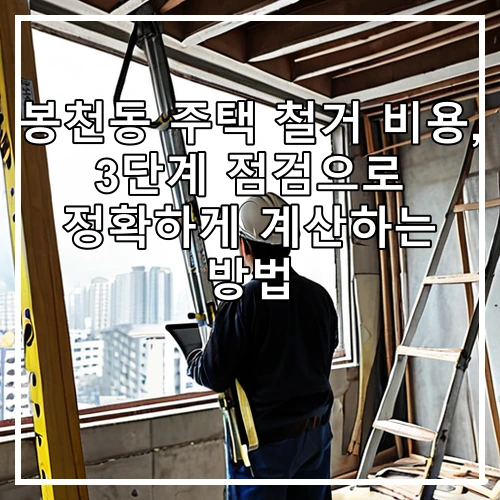 봉천동 주택 철거 비용, 3단계 점검으로 정확하게 계산하는 방법