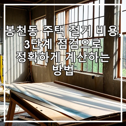 봉천동 주택 철거 비용, 3단계 점검으로 정확하게 계산하는 방법