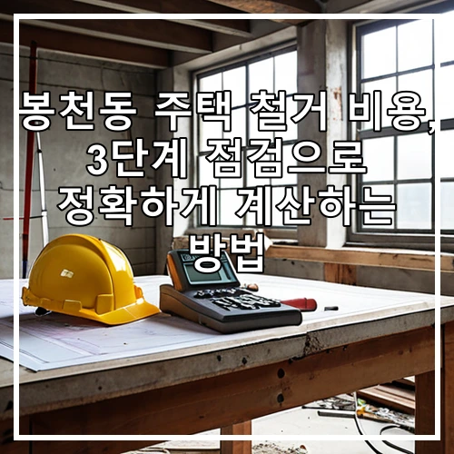 봉천동 주택 철거 비용, 3단계 점검으로 정확하게 계산하는 방법