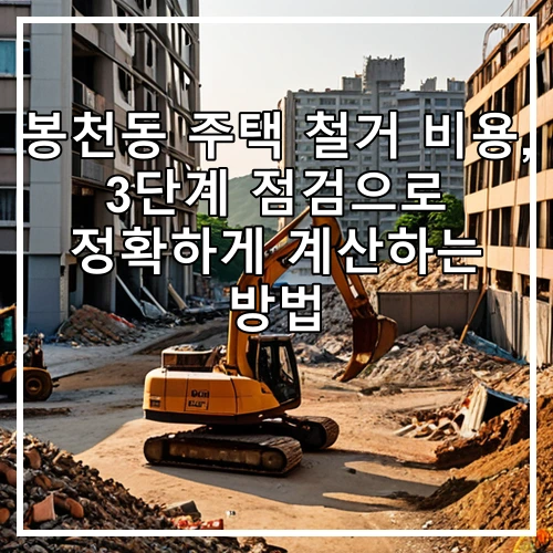 봉천동 주택 철거 비용, 3단계 점검으로 정확하게 계산하는 방법