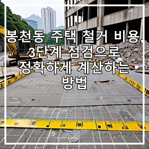 봉천동 주택 철거 비용, 3단계 점검으로 정확하게 계산하는 방법