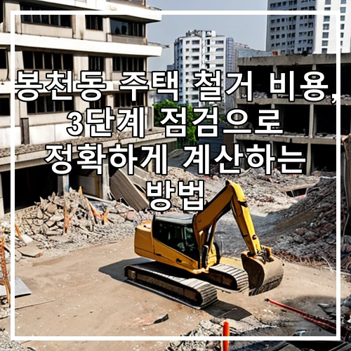봉천동 주택 철거 비용, 3단계 점검으로 정확하게 계산하는 방법
