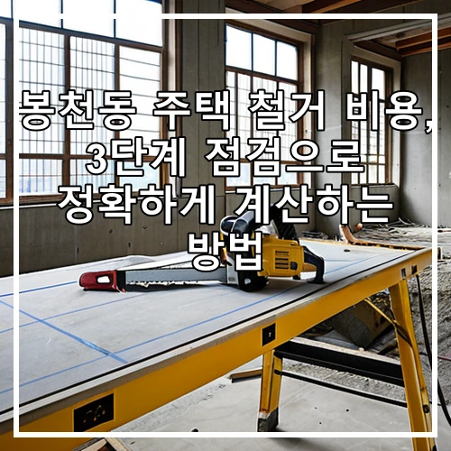 봉천동 주택 철거 비용, 3단계 점검으로 정확하게 계산하는 방법