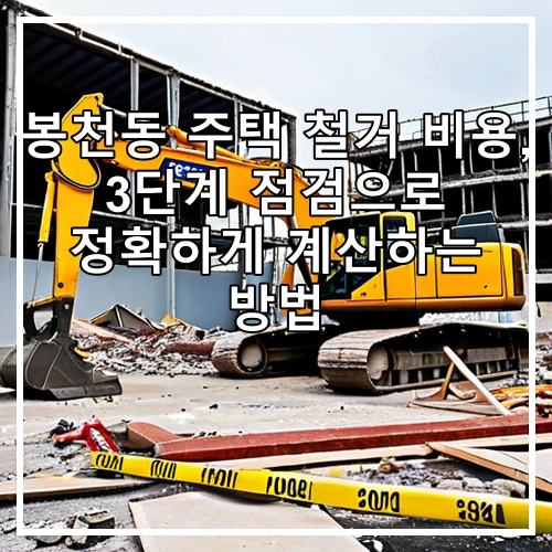 봉천동 주택 철거 비용, 3단계 점검으로 정확하게 계산하는 방법