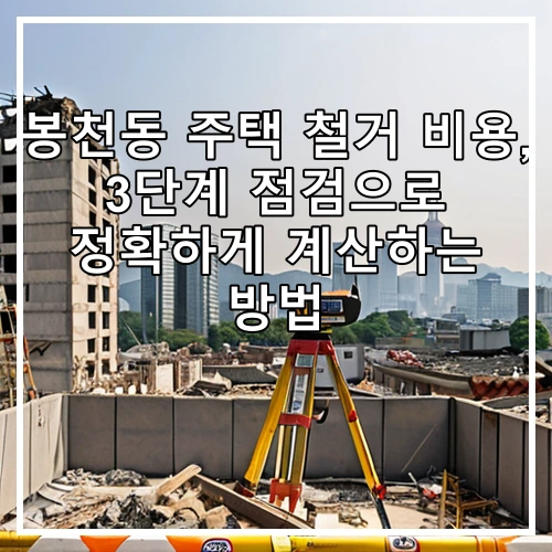봉천동 주택 철거 비용, 3단계 점검으로 정확하게 계산하는 방법