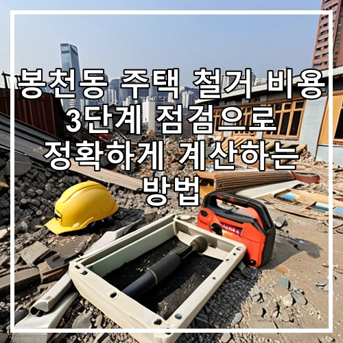 봉천동 주택 철거 비용 3단계 점검으로 정확하게 계산하는 방법