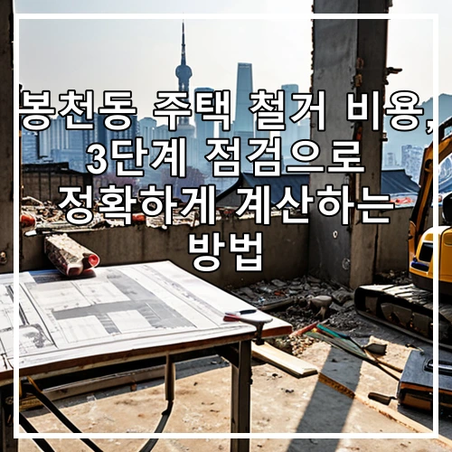 봉천동 주택 철거 비용, 3단계 점검으로 정확하게 계산하는 방법