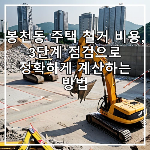 봉천동 주택 철거 비용, 3단계 점검으로 정확하게 계산하는 방법