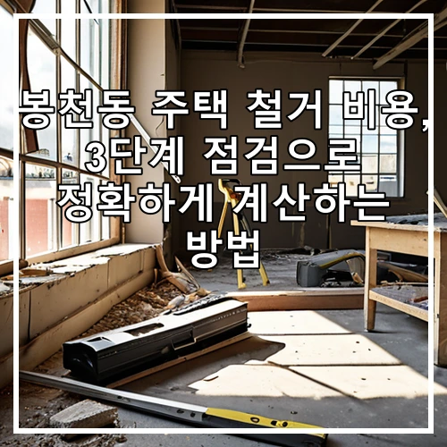 봉천동 주택 철거 비용, 3단계 점검으로 정확하게 계산하는 방법