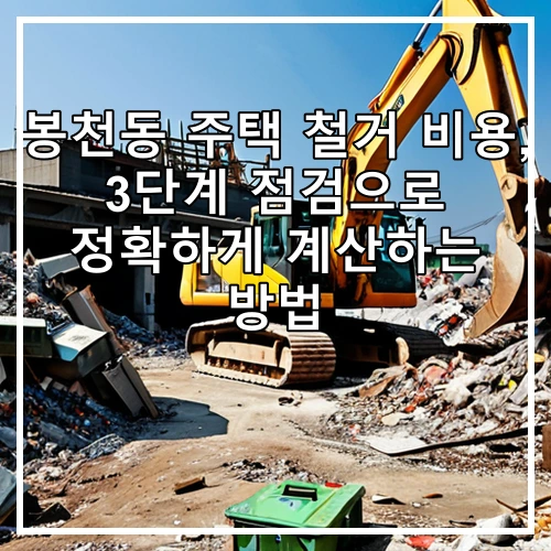 봉천동 주택 철거 비용, 3단계 점검으로 정확하게 계산하는 방법