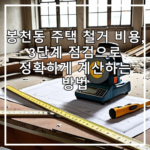 봉천동 주택 철거 비용, 3단계 점검으로 정확하게 계산하는 방법