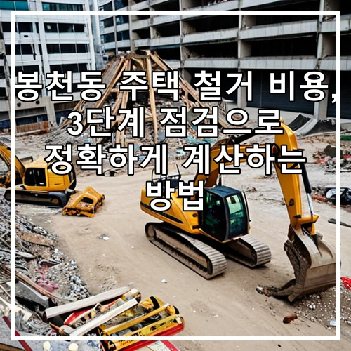 봉천동 주택 철거 비용, 3단계 점검으로 정확하게 계산하는 방법
