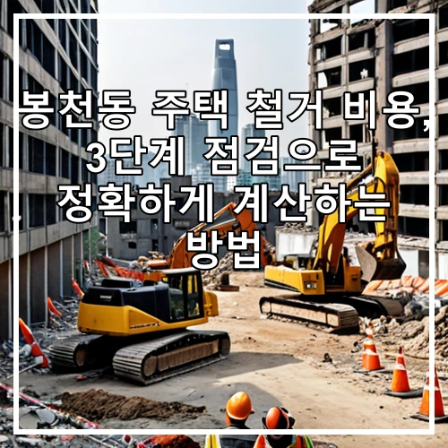 봉천동 주택 철거 비용, 3단계 점검으로 정확하게 계산하는 방법