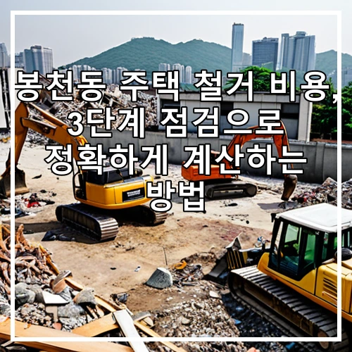 봉천동 주택 철거 비용, 3단계 점검으로 정확하게 계산하는 방법