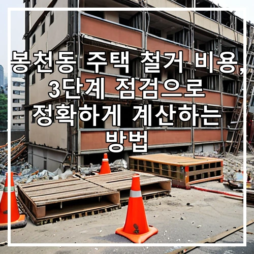 봉천동 주택 철거 비용, 3단계 점검으로 정확하게 계산하는 방법