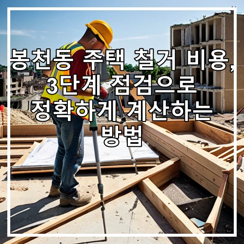 봉천동 주택 철거 비용, 3단계 점검으로 정확하게 계산하는 방법