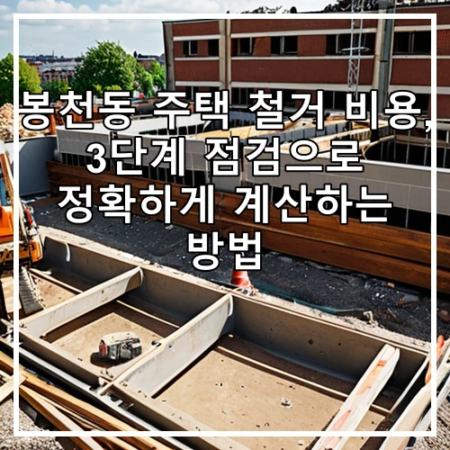 봉천동 주택 철거 비용, 3단계 점검으로 정확하게 계산하는 방법