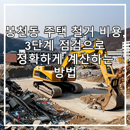 봉천동 주택 철거 비용, 3단계 점검으로 정확하게 계산하는 방법