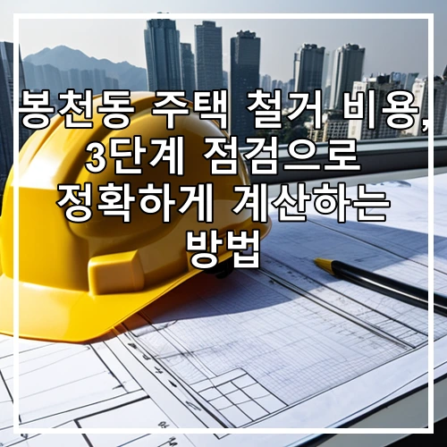 봉천동 주택 철거 비용, 3단계 점검으로 정확하게 계산하는 방법