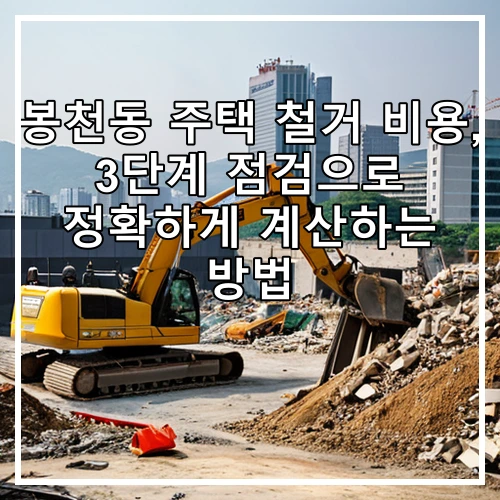 봉천동 주택 철거 비용, 3단계 점검으로 정확하게 계산하는 방법