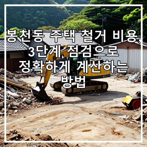 봉천동 주택 철거 비용, 3단계 점검으로 정확하게 계산하는 방법