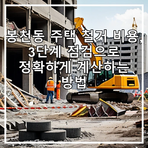 봉천동 주택 철거 비용, 3단계 점검으로 정확하게 계산하는 방법