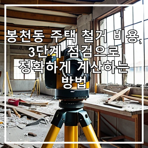 봉천동 주택 철거 비용, 3단계 점검으로 정확하게 계산하는 방법