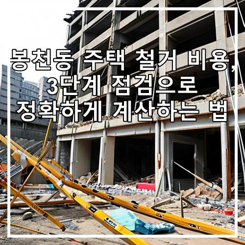 봉천동 주택 철거 비용, 3단계 점검으로 정확하게 계산하는 법