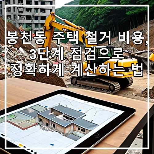 봉천동 주택 철거 비용, 3단계 점검으로 정확하게 계산하는 법