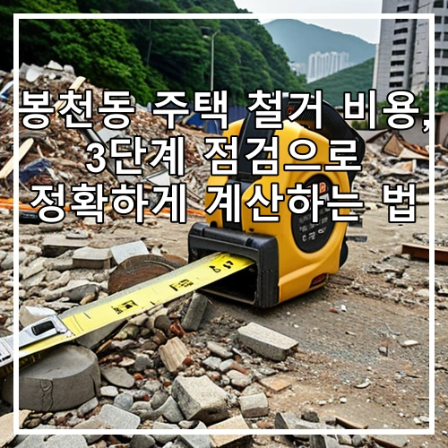 봉천동 주택 철거 비용, 3단계 점검으로 정확하게 계산하는 법