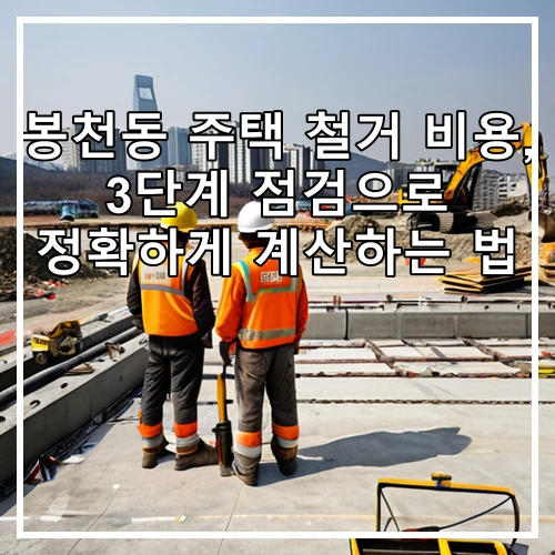 봉천동 주택 철거 비용, 3단계 점검으로 정확하게 계산하는 법