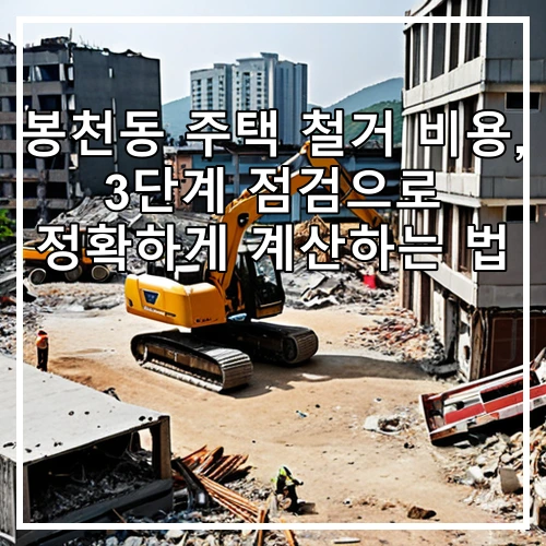 봉천동 주택 철거 비용, 3단계 점검으로 정확하게 계산하는 법